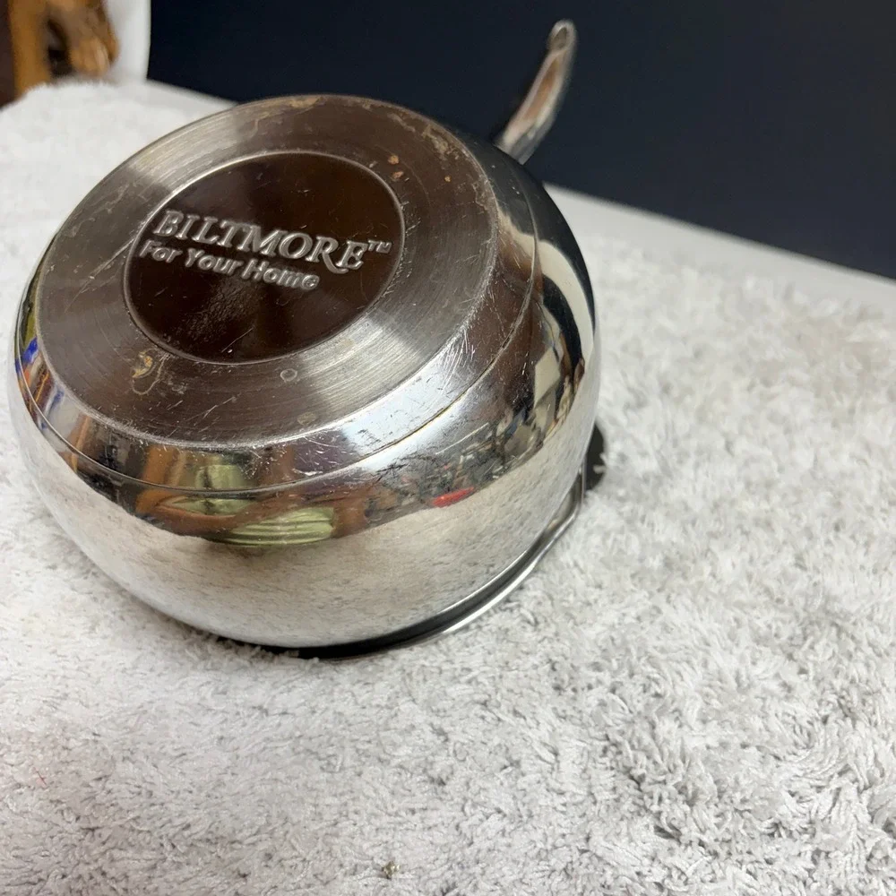 Biltmore For Your Home Stainless Steel 1.5 Qt Saucepan Vented Glass Lid 5.5in
